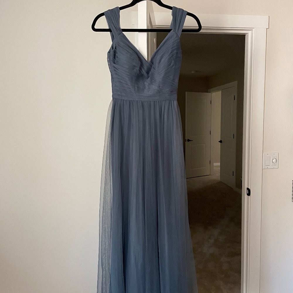 Slate blue, Bridesmaid dress